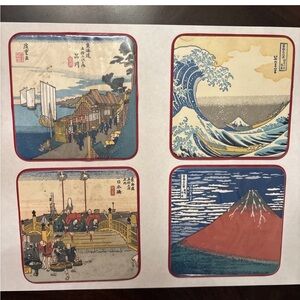 COASTERS of Ukiyo-e Landscape Hokusai Hiroshige Japan Souvenir